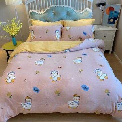 91家纺网 家纺一手货源 找家纺 （总）棉生活家纺 2021新款冰岛臻棉绒印花四件套