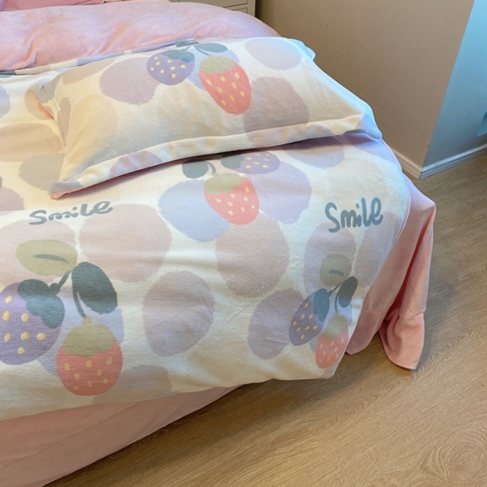 91家纺网 家纺一手货源 找家纺 棉生活家纺 2021新款冰岛臻棉绒印花四件套 缤纷乐园