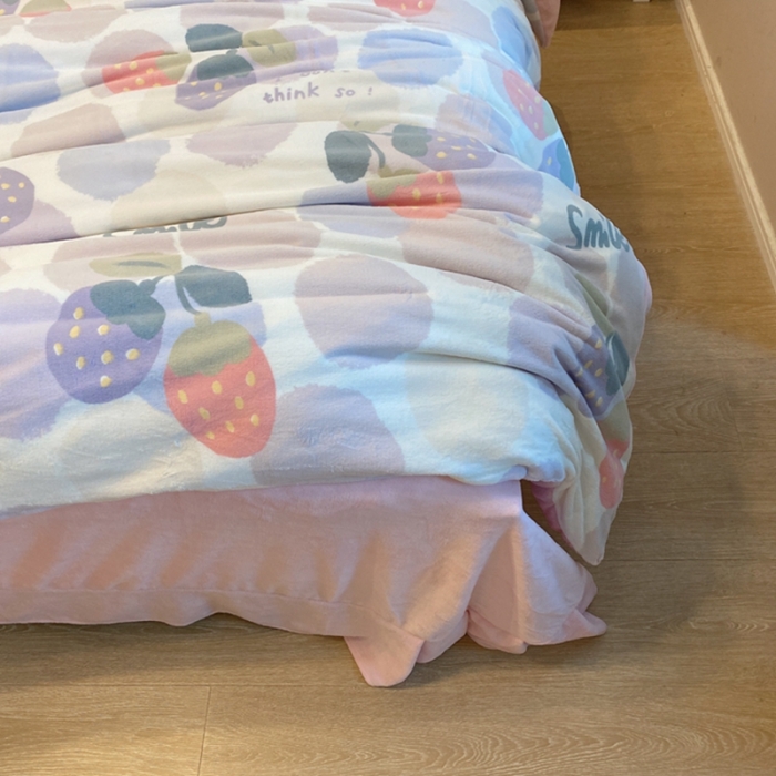 91家纺网 家纺一手货源 找家纺 棉生活家纺 2021新款冰岛臻棉绒印花四件套 缤纷乐园