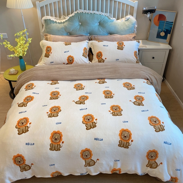 91家纺网 家纺一手货源 找家纺 棉生活家纺 2021新款冰岛臻棉绒印花四件套 卡恩