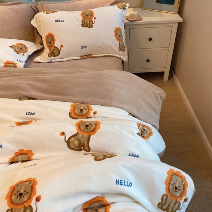 91家纺网 家纺一手货源 找家纺 棉生活家纺 2021新款冰岛臻棉绒印花四件套 卡恩