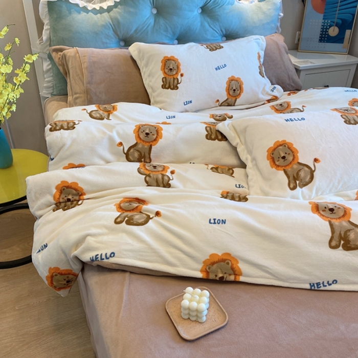 91家纺网 家纺一手货源 找家纺 棉生活家纺 2021新款冰岛臻棉绒印花四件套 卡恩