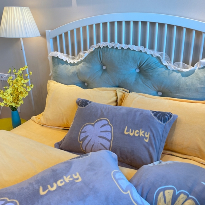 91家纺网 家纺一手货源 找家纺 棉生活家纺 2021新款冰岛臻棉绒印花四件套 美好假期灰