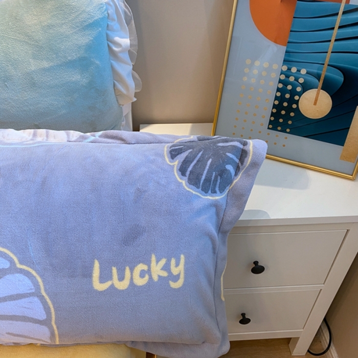 91家纺网 家纺一手货源 找家纺 棉生活家纺 2021新款冰岛臻棉绒印花四件套 美好假期灰