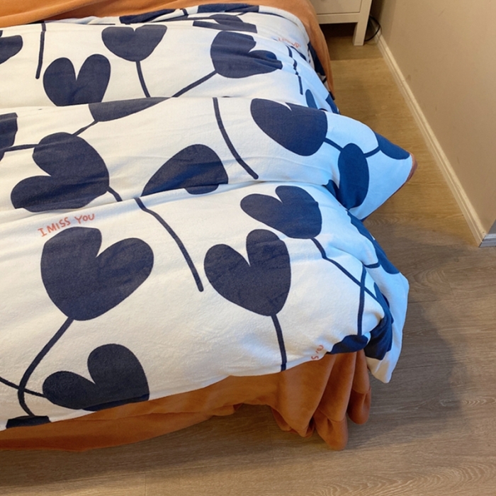 91家纺网 家纺一手货源 找家纺 棉生活家纺 2021新款冰岛臻棉绒印花四件套 迷森米