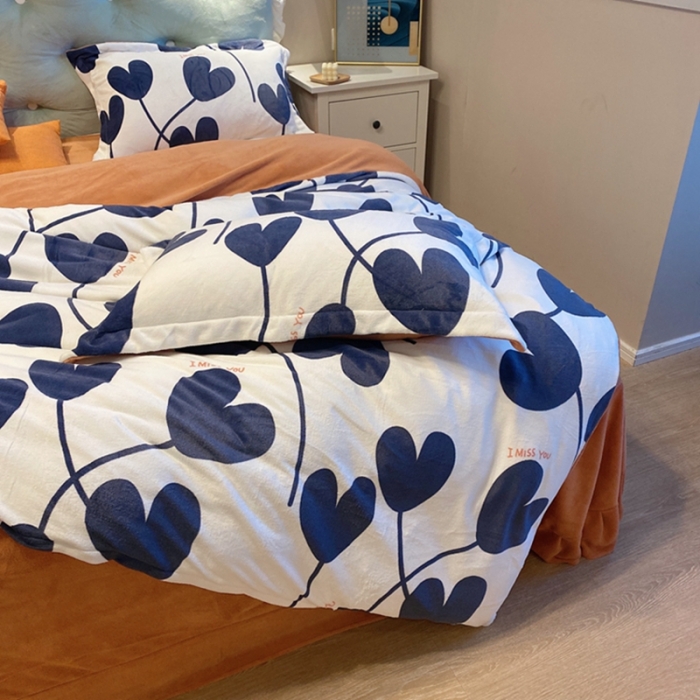 91家纺网 家纺一手货源 找家纺 棉生活家纺 2021新款冰岛臻棉绒印花四件套 迷森米