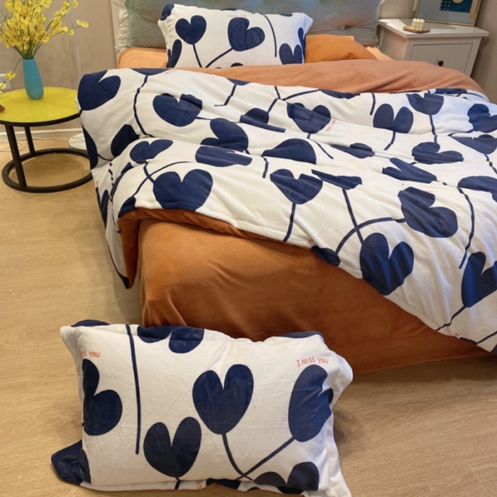 91家纺网 家纺一手货源 找家纺 棉生活家纺 2021新款冰岛臻棉绒印花四件套 迷森米