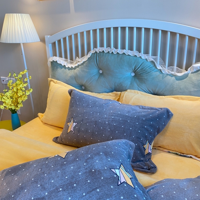 91家纺网 家纺一手货源 找家纺 棉生活家纺 2021新款冰岛臻棉绒印花四件套 明亮星空灰