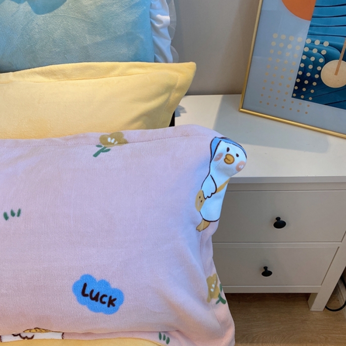 91家纺网 家纺一手货源 找家纺 棉生活家纺 2021新款冰岛臻棉绒印花四件套 顽皮鸭