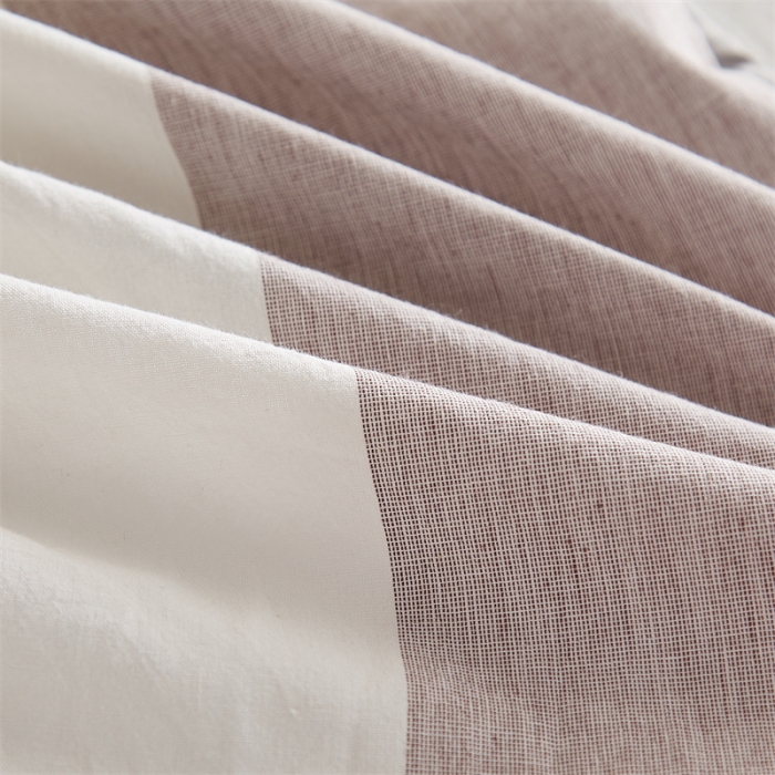 91家纺网 家纺一手货源 找家纺 优眠坊 2025新款全棉色织水洗棉夹棉床笠 粉咖条纹