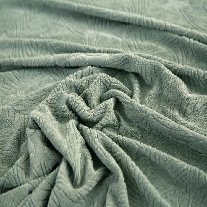 91家纺网 家纺一手货源 找家纺 2022新款提花-小树叶款沙发坐垫套系列 豆绿