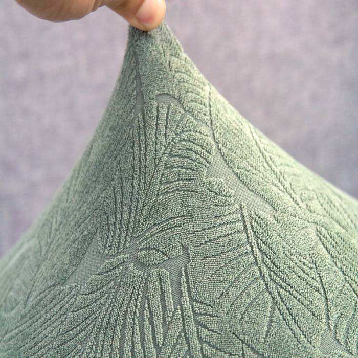 91家纺网 家纺一手货源 找家纺 2022新款提花-小树叶款沙发坐垫套系列 豆绿