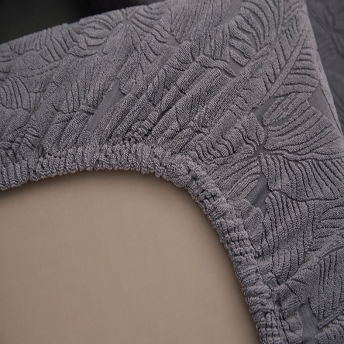 91家纺网 家纺一手货源 找家纺 2022新款提花-小树叶款沙发坐垫套系列 浅灰