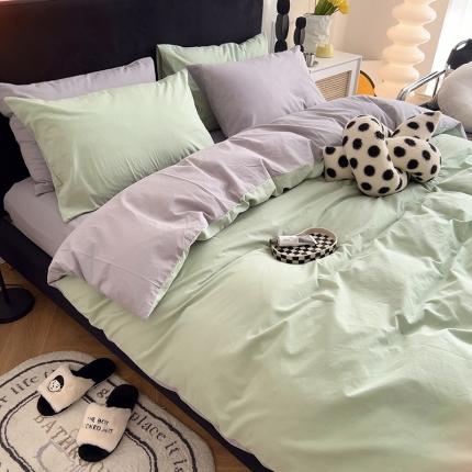 91家纺网 家纺一手货源 找家纺 （总）三朵家纺2022新款春夏全棉混搭系列水洗全棉四件套