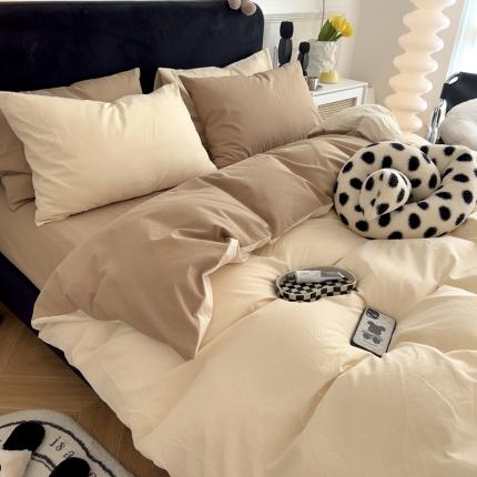 91家纺网 家纺一手货源 找家纺 （总）三朵家纺2022新款春夏全棉混搭系列水洗全棉四件套