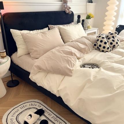 91家纺网 家纺一手货源 找家纺 （总）三朵家纺2022新款春夏全棉混搭系列水洗全棉四件套