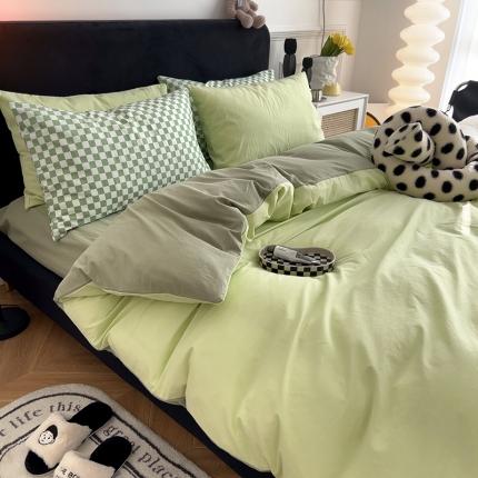 91家纺网 家纺一手货源 找家纺 （总）三朵家纺2022新款春夏全棉混搭系列水洗全棉四件套