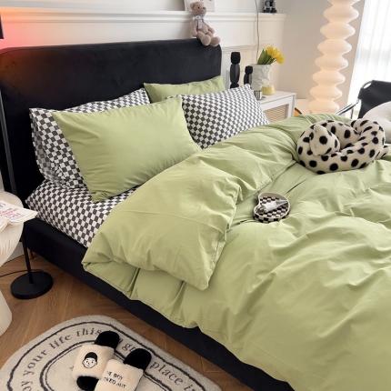 91家纺网 家纺一手货源 找家纺 （总）三朵家纺2022新款春夏全棉混搭系列水洗全棉四件套