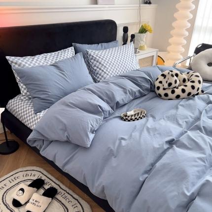 91家纺网 家纺一手货源 找家纺 （总）三朵家纺2022新款春夏全棉混搭系列水洗全棉四件套