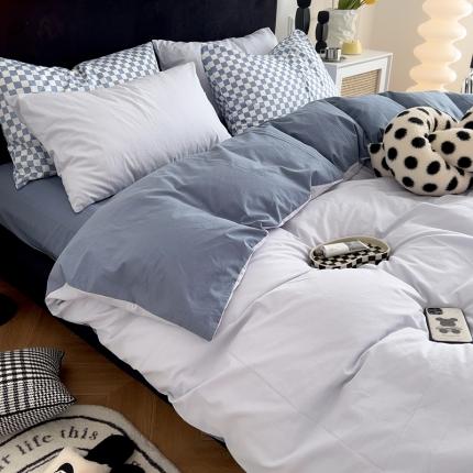 91家纺网 家纺一手货源 找家纺 （总）三朵家纺2022新款春夏全棉混搭系列水洗全棉四件套