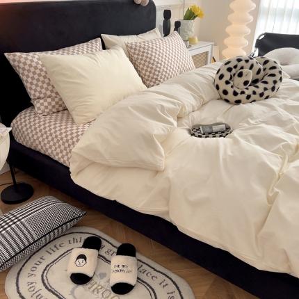 91家纺网 家纺一手货源 找家纺 （总）三朵家纺2022新款春夏全棉混搭系列水洗全棉四件套