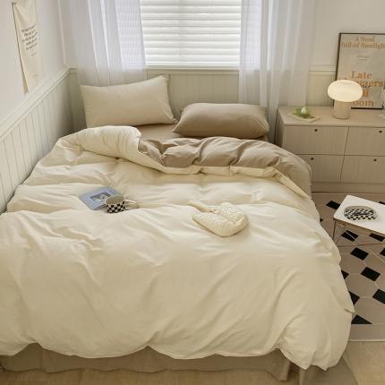 91家纺网 家纺一手货源 找家纺 （总）三朵家纺2022新款春夏全棉混搭系列水洗全棉四件套