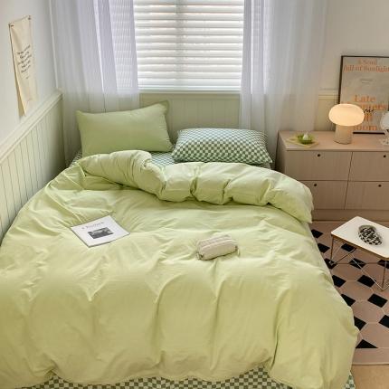 91家纺网 家纺一手货源 找家纺 （总）三朵家纺2022新款春夏全棉混搭系列水洗全棉四件套