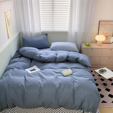 91家纺网 家纺一手货源 找家纺 （总）三朵家纺2022新款春夏全棉混搭系列水洗全棉四件套