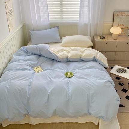 91家纺网 家纺一手货源 找家纺 （总）三朵家纺2022新款春夏全棉混搭系列水洗全棉四件套