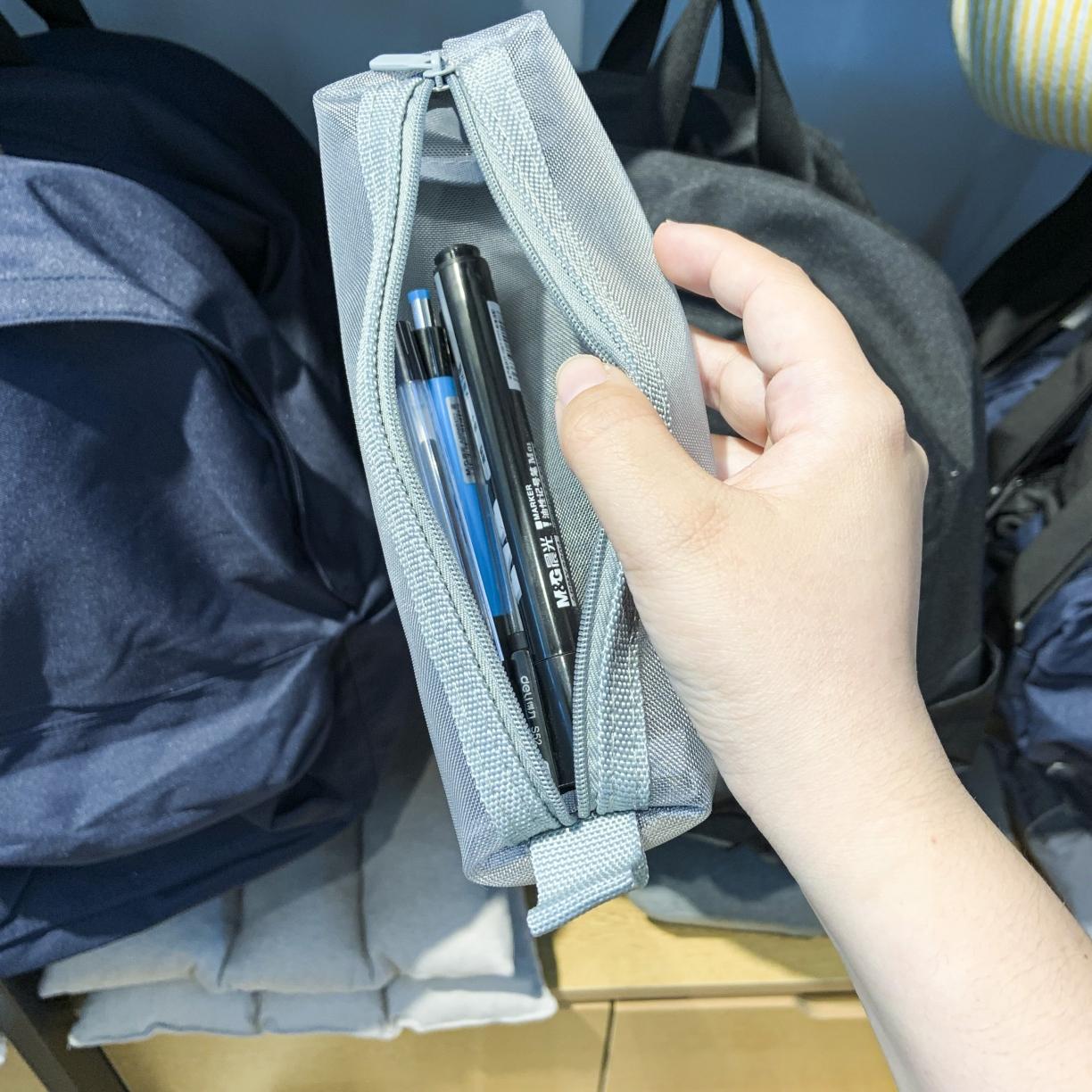 91家纺网 家纺一手货源 找家纺 【圆柱形笔袋】日式无印笔袋良品网袋简约文件纯色尼龙笔袋