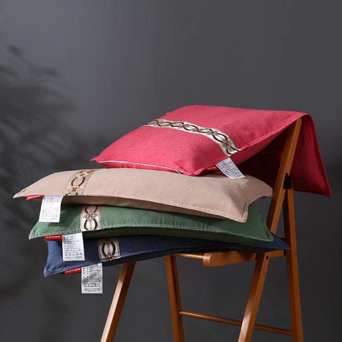 91家纺网 家纺一手货源 找家纺 全棉水洗棉全荞麦壳枕芯花草护颈枕民族风枕头单人儿童定型枕