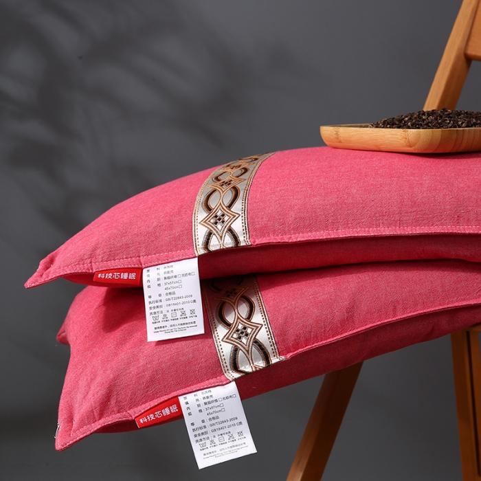 91家纺网 家纺一手货源 找家纺 全棉水洗棉全荞麦壳枕芯花草护颈枕民族风枕头单人儿童定型枕