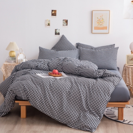 91家纺网 家纺一手货源 找家纺 （总）千姿梦 全棉色织水洗无印学生三件套纯棉单品床单被套床笠良品四件套
