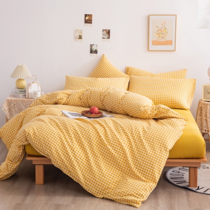 91家纺网 家纺一手货源 找家纺 （总）千姿梦 全棉色织水洗无印学生三件套纯棉单品床单被套床笠良品四件套