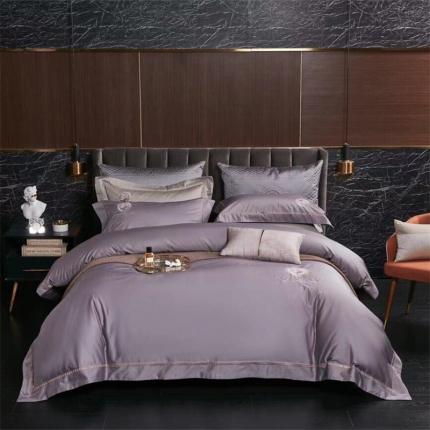 91家纺网 家纺一手货源 找家纺 (总)玖玖爱家纺 2022新款120支长绒棉全棉贡缎绣花四件套