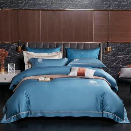 91家纺网 家纺一手货源 找家纺 (总)玖玖爱家纺 2022新款120支长绒棉全棉贡缎绣花四件套