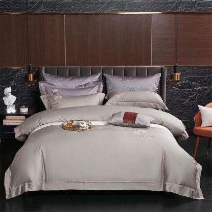 91家纺网 家纺一手货源 找家纺 (总)玖玖爱家纺 2022新款120支长绒棉全棉贡缎绣花四件套