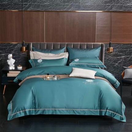 91家纺网 家纺一手货源 找家纺 (总)玖玖爱家纺 2022新款120支长绒棉全棉贡缎绣花四件套