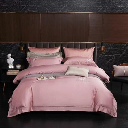 91家纺网 家纺一手货源 找家纺 (总)玖玖爱家纺 2022新款120支长绒棉全棉贡缎绣花四件套