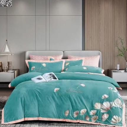 91家纺网 家纺一手货源 找家纺 (总)玖玖爱家纺 2022新款婴肤绒绣花四件套