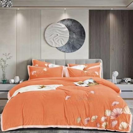 91家纺网 家纺一手货源 找家纺 (总)玖玖爱家纺 2022新款婴肤绒绣花四件套