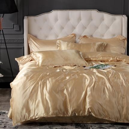 91家纺网 家纺一手货源 找家纺 梦尚舒2025新款水洗冰丝四件套床笠款 驼色