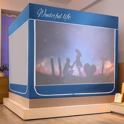 91家纺网 家纺一手货源 找家纺 （总）迪凡保罗2022新款5845大版数码印花遮光帘蚊帐