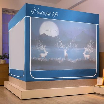 91家纺网 家纺一手货源 找家纺 （总）迪凡保罗2022新款5845大版数码印花遮光帘蚊帐