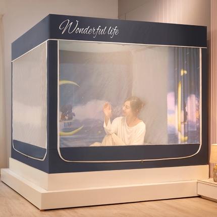 91家纺网 家纺一手货源 找家纺 （总）迪凡保罗2022新款5845大版数码印花遮光帘蚊帐