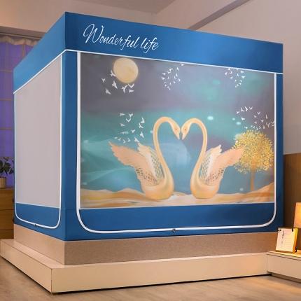 91家纺网 家纺一手货源 找家纺 （总）迪凡保罗2022新款5845大版数码印花遮光帘蚊帐