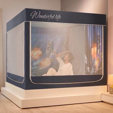 91家纺网 家纺一手货源 找家纺 （总）迪凡保罗2022新款5845大版数码印花遮光帘蚊帐