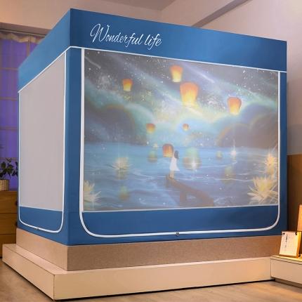 91家纺网 家纺一手货源 找家纺 （总）迪凡保罗2022新款5845大版数码印花遮光帘蚊帐