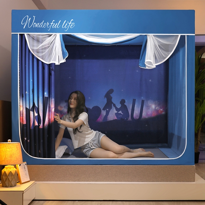 91家纺网 家纺一手货源 找家纺 迪凡保罗2022新款5845大版数码印花遮光帘蚊帐 爱的誓言