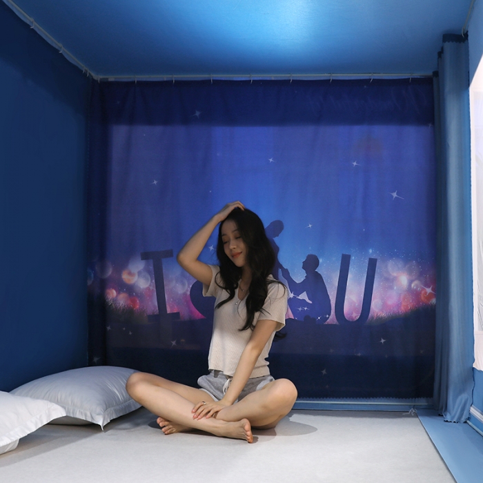 91家纺网 家纺一手货源 找家纺 迪凡保罗2022新款5845大版数码印花遮光帘蚊帐 爱的誓言